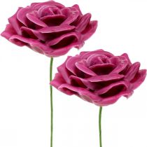 Viasz rózsák deco rózsák viasz rózsaszín Ø8cm 12db