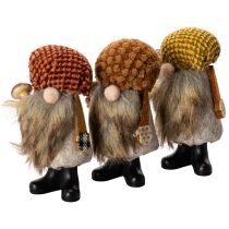 tételeket Gnóm figura szakállal és hegyes kalappal, 10cm, 3 darab