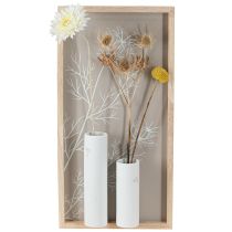 tételeket Fa fali dekoráció kerámia vázákkal, 35 cm magas, vidéki stílusú