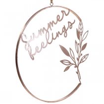 tételeket "Nyári érzések" faldekoráció, fém nyári dekoráció, Ø49cm, rózsaszín metál és türkiz