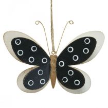 Wall Art Butterfly Deco fekete fehérarany fém 15cm