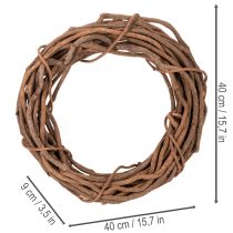 tételeket Természetes fűzfa koszorú virágkötészethez, 40 cm