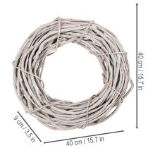 tételeket Fűzfa koszorú dekoráció, fehérre meszelt ágakból készült koszorú, 40cm
