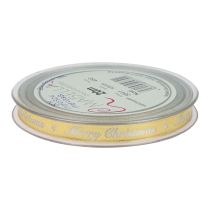 tételeket Karácsonyi szalag Boldog karácsonyt szalag White Gold 10mm 20m