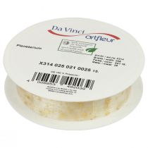 tételeket Karácsonyi szalag, organza szalag fehér csillagmintás 25mm 25m