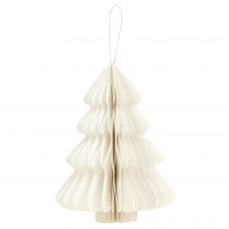 tételeket Függő karácsonyfadísz, papír, fehér és ezüst, 20 cm, 5 db-os készlet