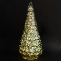 tételeket Karácsonyfa LED világítással, vintage zöldarany, 38 cm