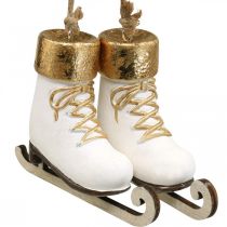 Karácsonyfadísz korcsolya arany, fehér 10×8×3cm 2pár