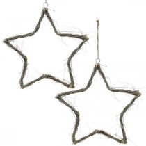 tételeket Karácsonyi dekoráció csillag ablakdísz mosott fehér bodza Ø40cm 2db