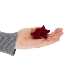 tételeket Karácsonyi díszek, csillagok, bordói mintás, asztaldísz, 4-5 cm, 40 darab