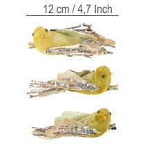 tételeket Karácsonyi dekorációs madárcsipesz zöld, csillámos 12cm 6db vegyes