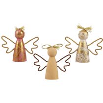 tételeket Karácsonyi angyal fa dekoráció arany díszakasztó 9×3×7,5cm 6db