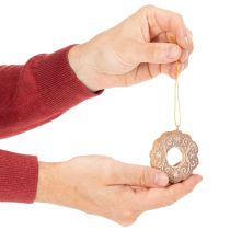 tételeket Karácsonyi díszek, mézeskalács, cukormázas mintás, diótörő, csillag, fa, koszorú, 6 cm, 4 darab