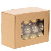 tételeket Mini karácsonyfadísz készlet, fényes függő golyók, 3 cm, 22 darab