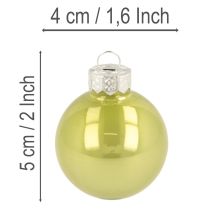 tételeket Karácsonyfadísz készlet, színes karácsonyfadíszek, fényes, 40 mm, 24 darab