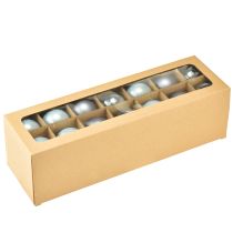 tételeket Dekoratív karácsonyi golyók üvegből, kékes-szürke matt, fényes, 5 cm, 24 db