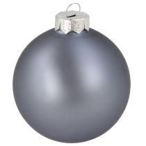 tételeket Kék/ezüst üveggömbök szett – matt és fényes, üvegdíszek téli virágdíszekhez, 7,5 cm, 12 darab