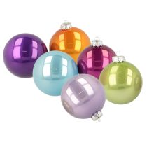 tételeket Fényes karácsonyi gömbdíszek, 10 darabos készlet, vegyes színek, 95 mm