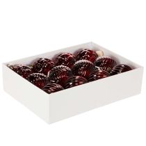 tételeket Karácsonyi gömbdíszek, üveg, piros, 8 cm, 12 darab