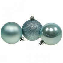 tételeket Karácsonyi labdák műanyag világoskék keverék Ø6cm 10db