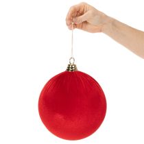 tételeket Piros bársonyhatású karácsonyfadísz, nagy, 20 cm-es karácsonyfadísz, 3 darab