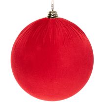 tételeket Piros Bársony Karácsonyi Gömb, Nagy Dekoratív Gömb Akasztásra, 25cm, 2 Darab