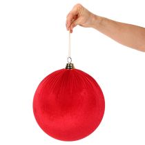 tételeket Piros Bársony Karácsonyi Gömb, Nagy Dekoratív Gömb Akasztásra, 25cm, 2 Darab
