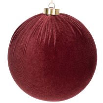 tételeket Karácsonyi gömbdísz, vörös bársony hatású, akasztásra, 15 cm, 3 darab