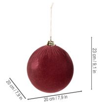 tételeket Nagy, piros bársonyhatású karácsonyfadísz, 20 cm, 3 darab