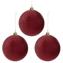tételeket Nagy, piros bársonyhatású karácsonyfadísz, 20 cm, 3 darab