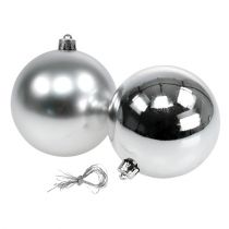 Karácsonyi labda ezüst Ø10cm 4db