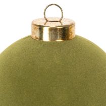 tételeket Karácsonyfadísz, bársony hatású, zöld, texturált keverék, 8 cm, 12 darab. Karácsonyfadísz, mohazöld színű, műanyag gömbdíszek, mohazöld színű. Pamutzsinór minden gömbhöz mellékelve.