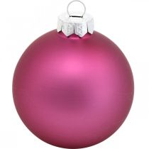 tételeket Mini fagolyók, karácsonyi golyó mix, karácsonyfa medál lila H4,5cm Ø4cm valódi üveg 24db