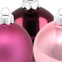 tételeket Karácsonyi labdák, fadíszek, üveggolyók lila H8,5cm Ø7,5cm valódi üveg 12db