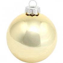 Fagolyó, karácsonyfadíszek, karácsonyi golyó arany H8,5cm Ø7,5cm valódi üveg 12db