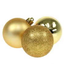 Karácsonyi golyó műanyag arany 6cm 10db