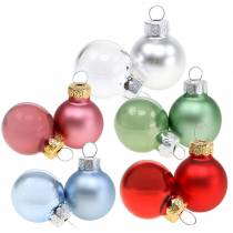 tételeket Mini karácsonyi labdák matt / fényes vegyes Ø2,5cm 24db Különböző színek