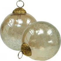 Karácsonyi labdák üveg Karácsonyfa golyók átlátszó, barna Ø10cm 3db