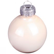 tételeket Üveg karácsonyi gömbdíszek, mini bogyós bézs rózsaszín, Ø3cm, 22 darab