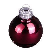 tételeket Üveg karácsonyi gömbdíszek, mini bogyós bézs rózsaszín, Ø3cm, 22 darab