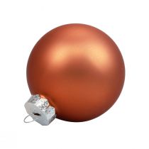 Karácsonyi labdák üveg Karácsonyfa golyók vörösesbarna Ø6,5cm 24db