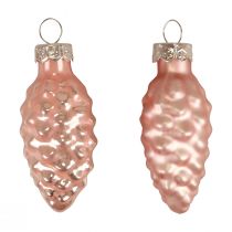 tételeket Karácsonyi kúpüveg Rózsaszín üvegkúp Karácsonyi 6,5cm 10db