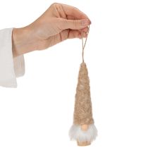 tételeket Dekoratív gnóm figura szakállal, akasztásra, 17 cm, 6 darab