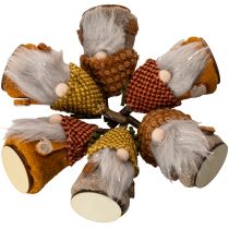 tételeket Gnóm figurakészlet kötött sapkával és makkal, 10 cm, 6 darabos