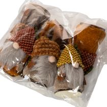 tételeket Gnóm figurakészlet kötött sapkával és makkal, 10 cm, 6 darabos