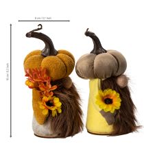 tételeket Őszi tök törpe figura napraforgóval és szakállal 16cm 2db