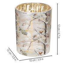 tételeket Üveglámpás ágmintával, arany belsővel, 12 cm