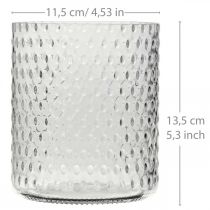 Lámpás üveg, virágváza, üvegváza kerek Ø11,5cm H13,5cm