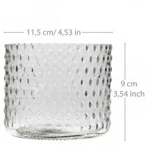 Lámpás üveg, teamécses tartó üveg, gyertyaüveg Ø11,5cm H9,5cm
