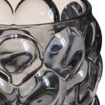 tételeket Lámpás üveg teamécses tartó szürke színezett Ø9cm H9,5cm 4db